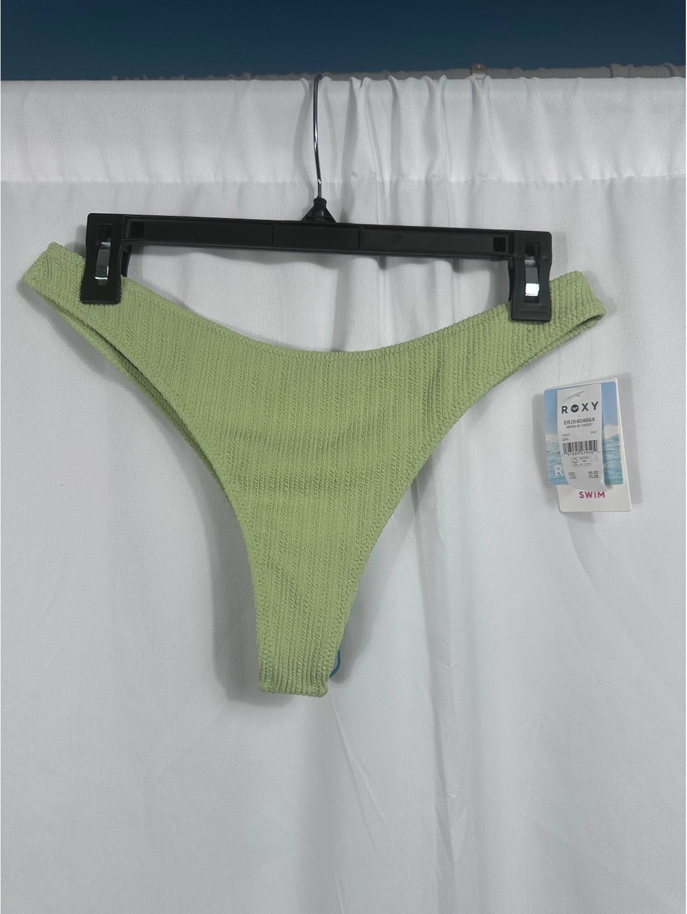 Roxy Aruba HL Cheeky Bikini Bottom in Light Green, Size Large